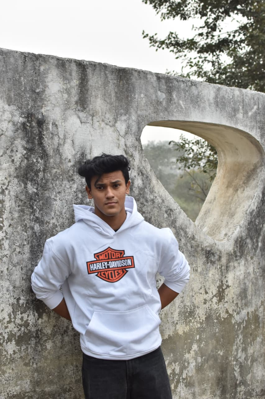 Harley Davidson White Hoodie