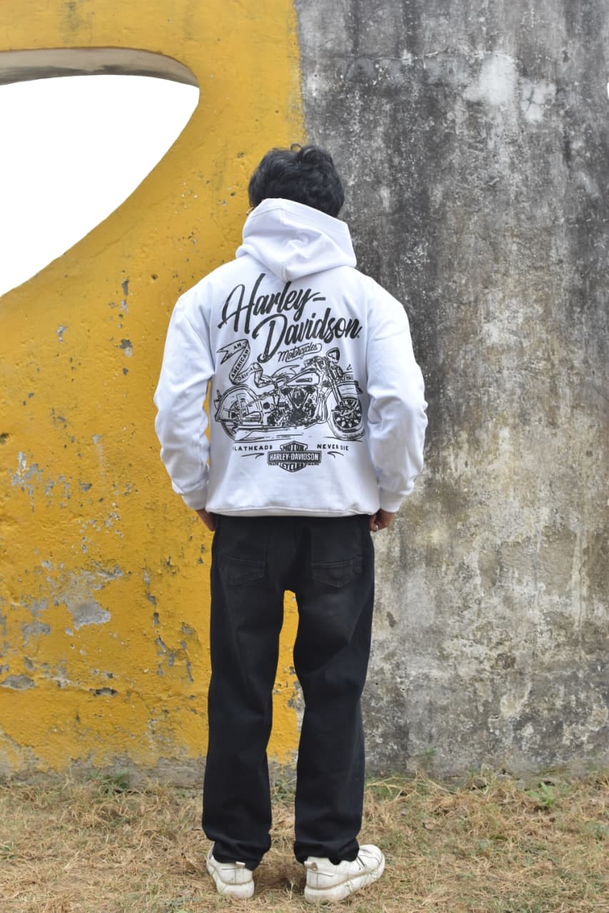 Harley Davidson White Hoodie