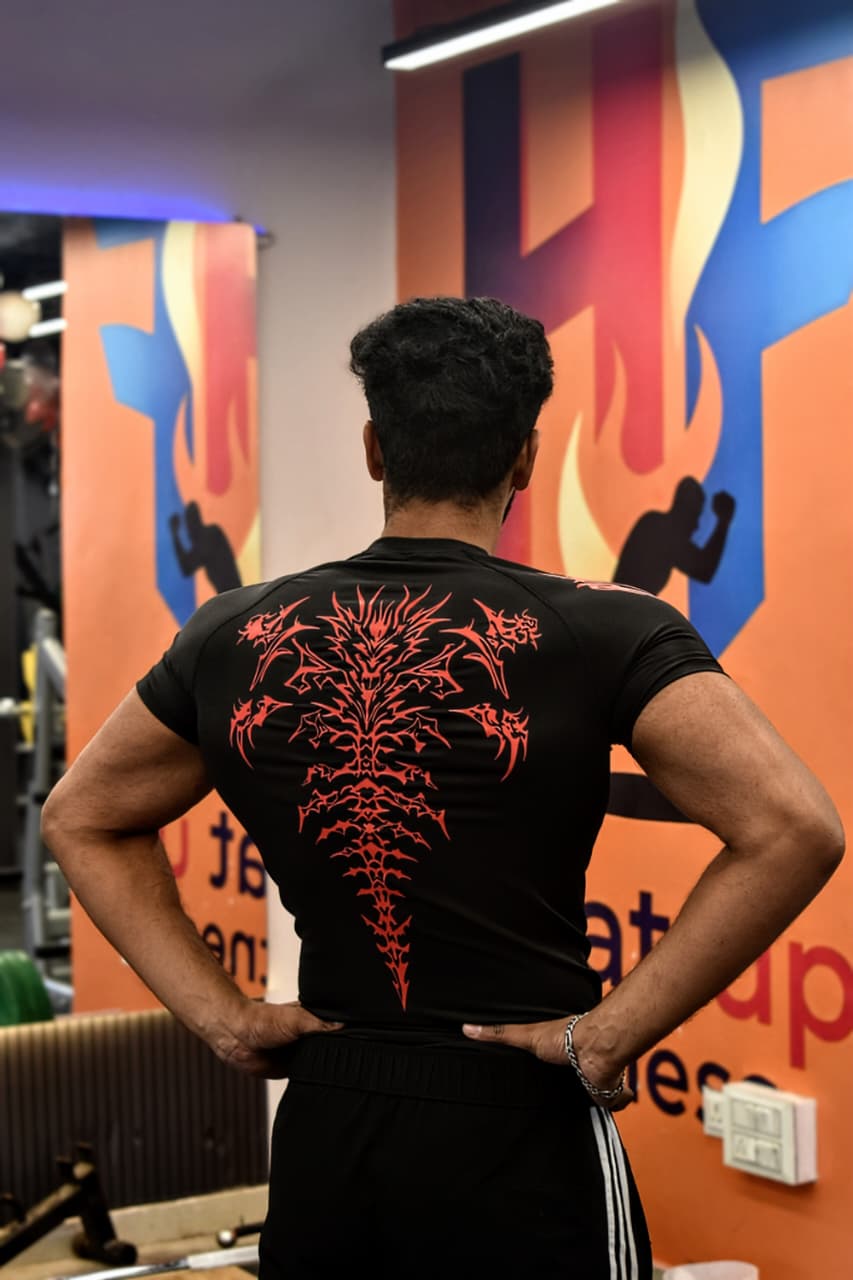 Red Gothic Compression T-Shirt